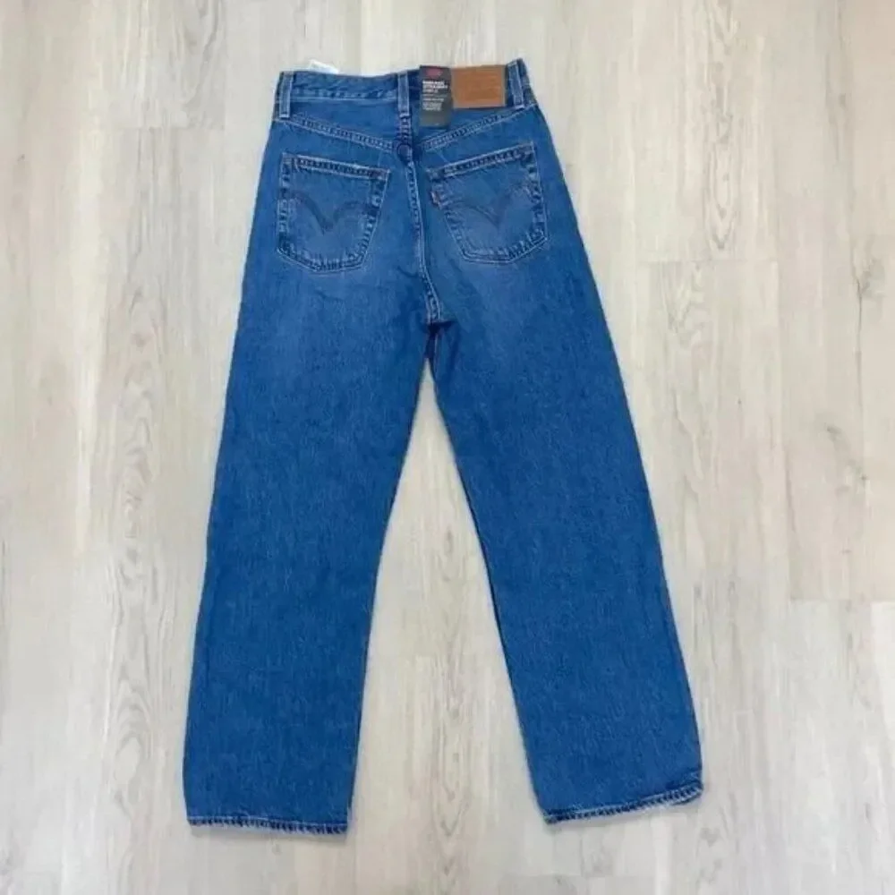 Levis Ribcage Straight Ankle Jeans Womens 26x27 Medium‎ Wash 726930090